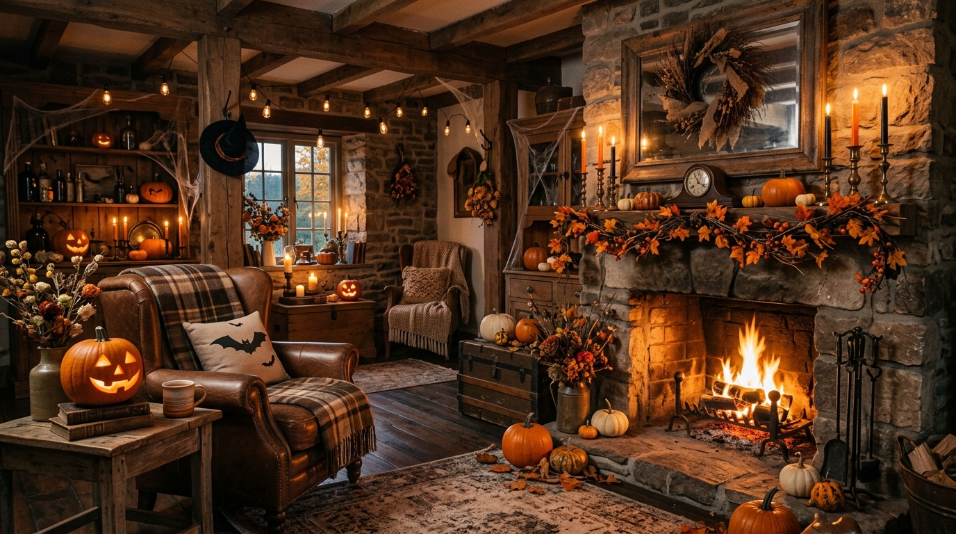 45 Rustic Halloween Living Room Decor Ideas for a Cozy Haunted Home