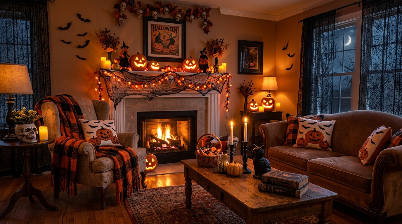 40 Halloween Living Room Decor Ideas to Create a Spooky & Cozy Space