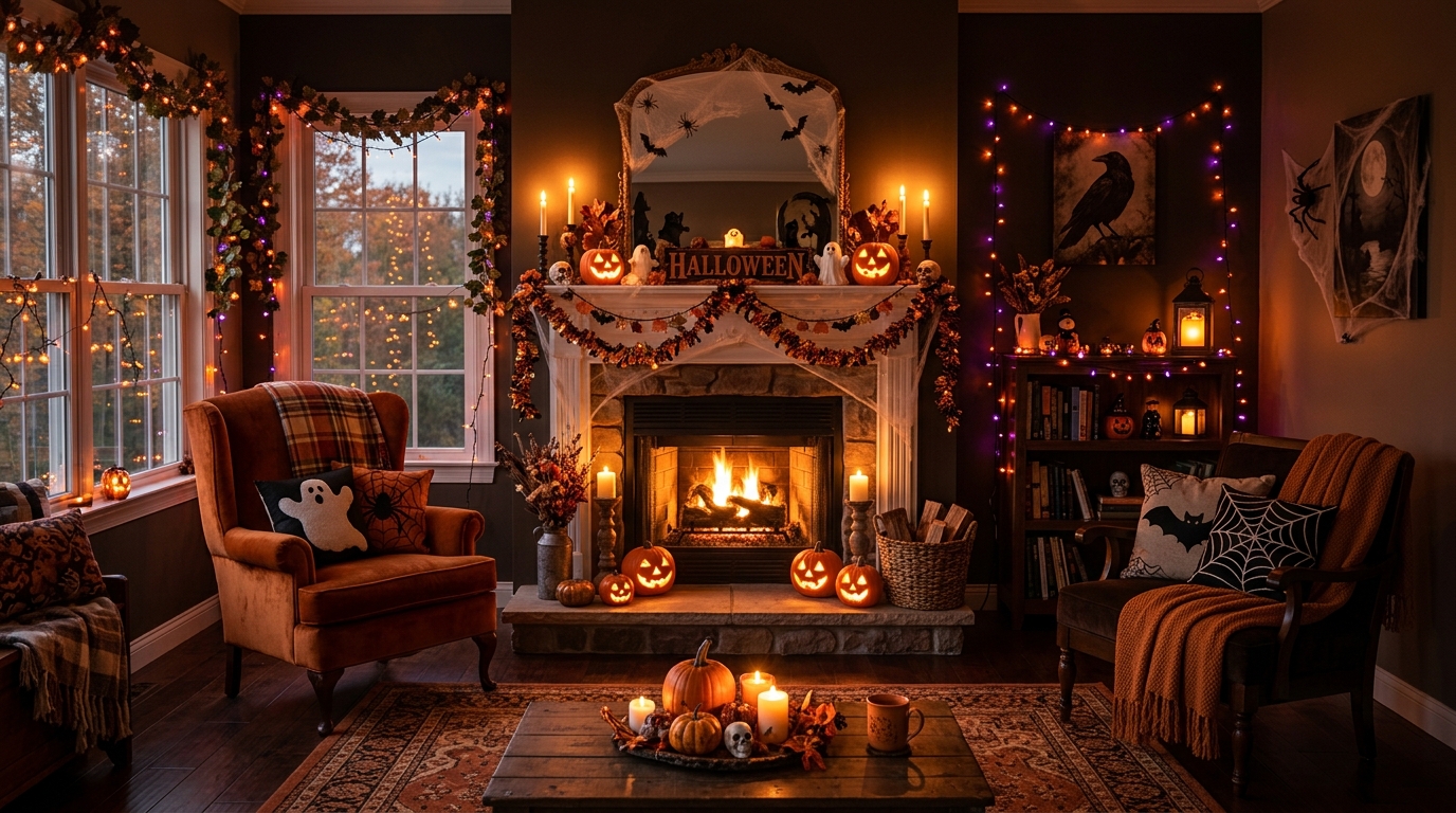50 Halloween Living Room Decorating Ideas for a Spooky & Cozy Home