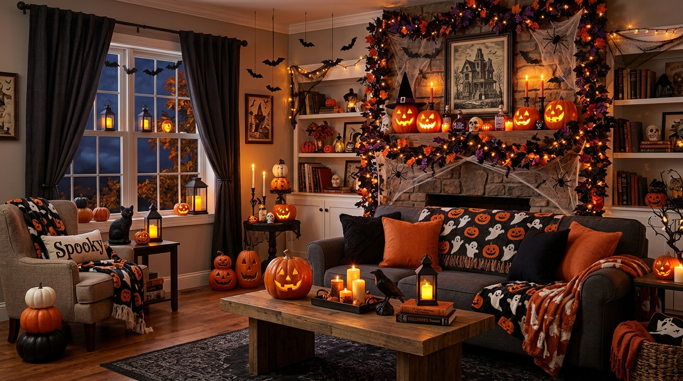 45 Halloween Living Room Ideas to Transform Your Home for Spooky Season
